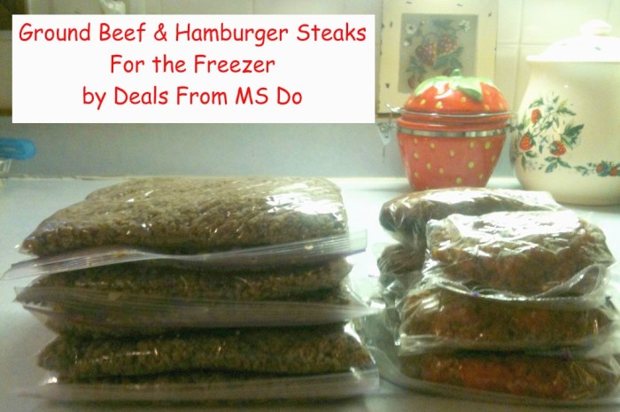 Ground Beef & Hamburger Steaks From the Freezer