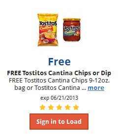 FREE Tostitos Cantina Chips or Dip