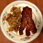 Cooking Flat Bacon Restaurant Style and Hashbrowns