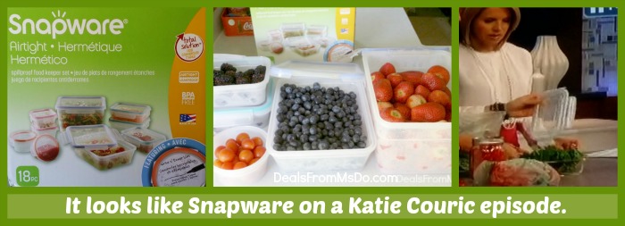 Before & After Snapware Airtight Plastic Food Containers on Katie Couric Show