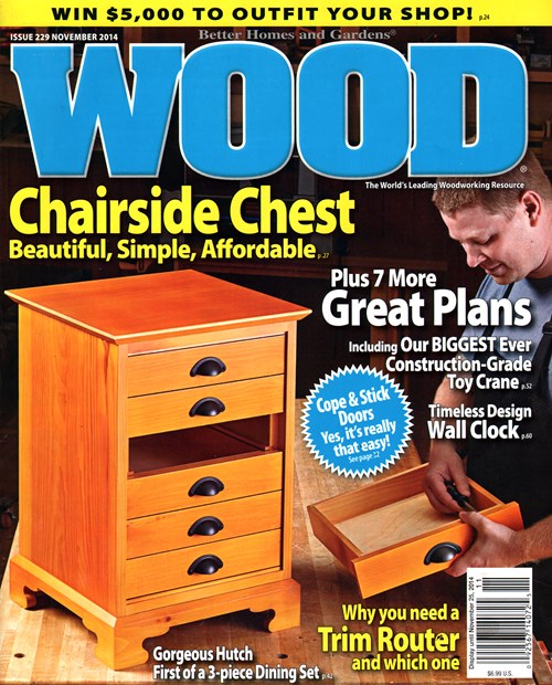 Wood magazine is designed for woodworkers of all skill level. Each issue is filled with new ideas, easy to follow instructions to boost the skills of any craftsman, tool reviews, woodworker profiles, shop tips and safety advice. This magazine subscription includes many special projects with complete details, step by step guides, and pullout patterns.