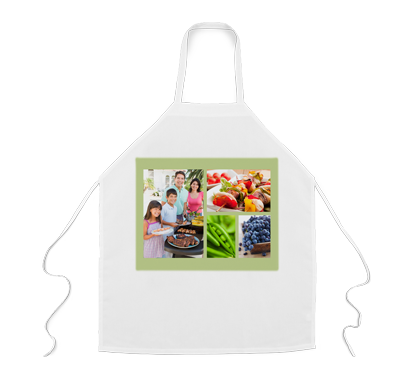 Personalized Collage Apron - This Personalized Apron Protects The Chef's Clothing From Spills and Splatters With Its Stain-Resistant, 100% Polyester Fabric. It's Easy To Add Your Horizontal Or Vertical Photo To Personalize This Apron.