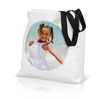 Personalized Tote Bag - Forget placing your favorite photo in your wallet or in your purse, now you can feature it on one of our custom personalized tote bags wherever you go! This canvas tote bag comes in off-white with black 1   wide woven handles and measures 20   x 15   x 6 with a 8   by 8   photo. This custom photo tote bag is perfect for any event, buy one for yourself or as a gift for someone special in your life. Combine this tote bag with other photo gifts for special occasions. 100% Satisfaction Guaranteed. Shop now!