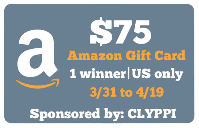 $75 amazon GC giveaway clyppi
